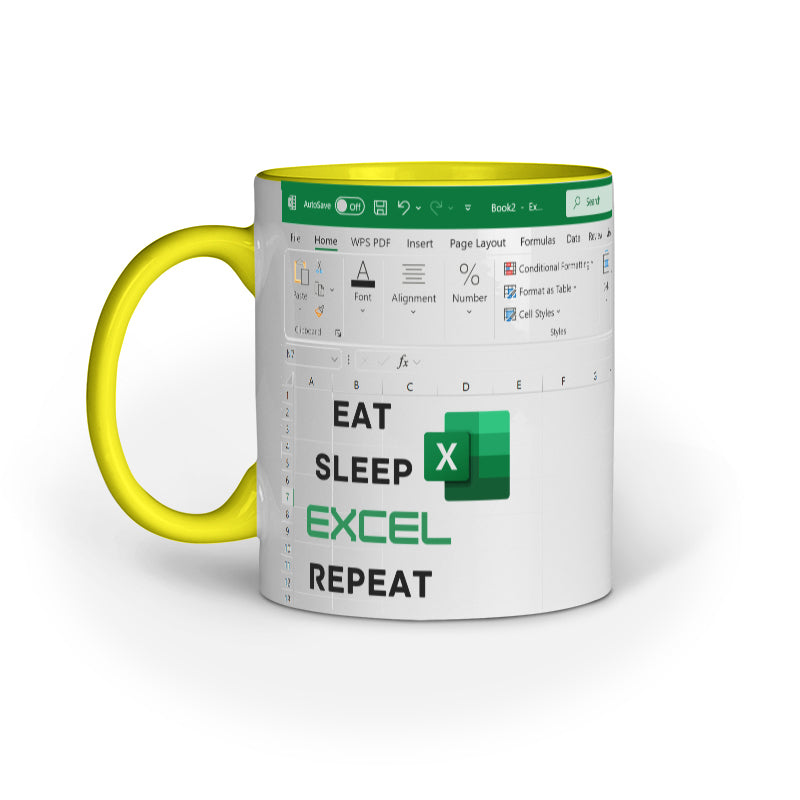 "Eat Sleep Excel Repeat" Mug – The Data Guru’s Mantra