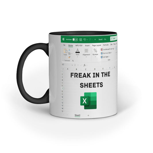 "Freak in the Sheets" Mug – For the Spreadsheet Savvy -- Full Design